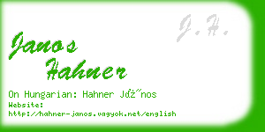 janos hahner business card